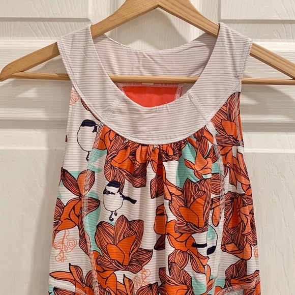 Lululemon Racerback Floral Coral Tank Top - Picture 2 of 14